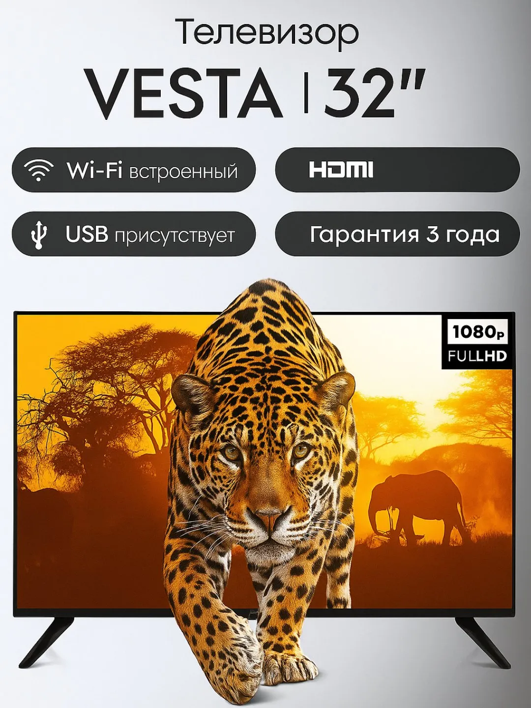 Televizor Vesta 32NHN300 Smart TV, qora