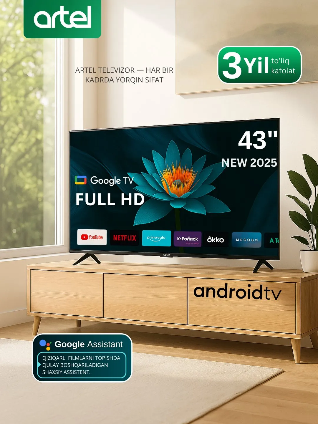 Televizor Artel A43PFCH010, qora