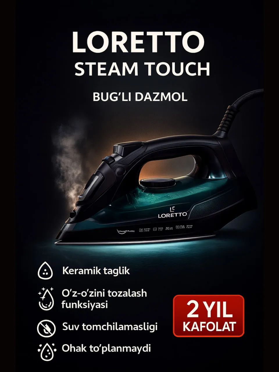 Dazmol Loretto Steam Touch, qora-goluboy