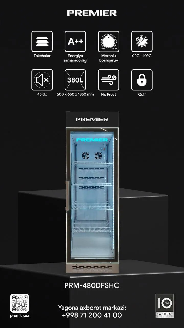 Muzlatgich Premier PRM-480DFSHC—460, oq