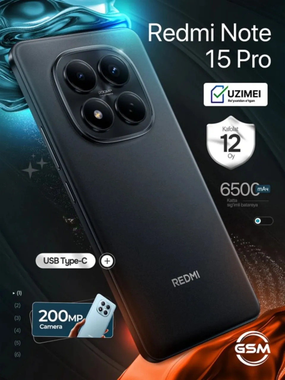 Smartfon Xiaomi Redmi Note 15 Pro 8/256 GB, Titanium Color