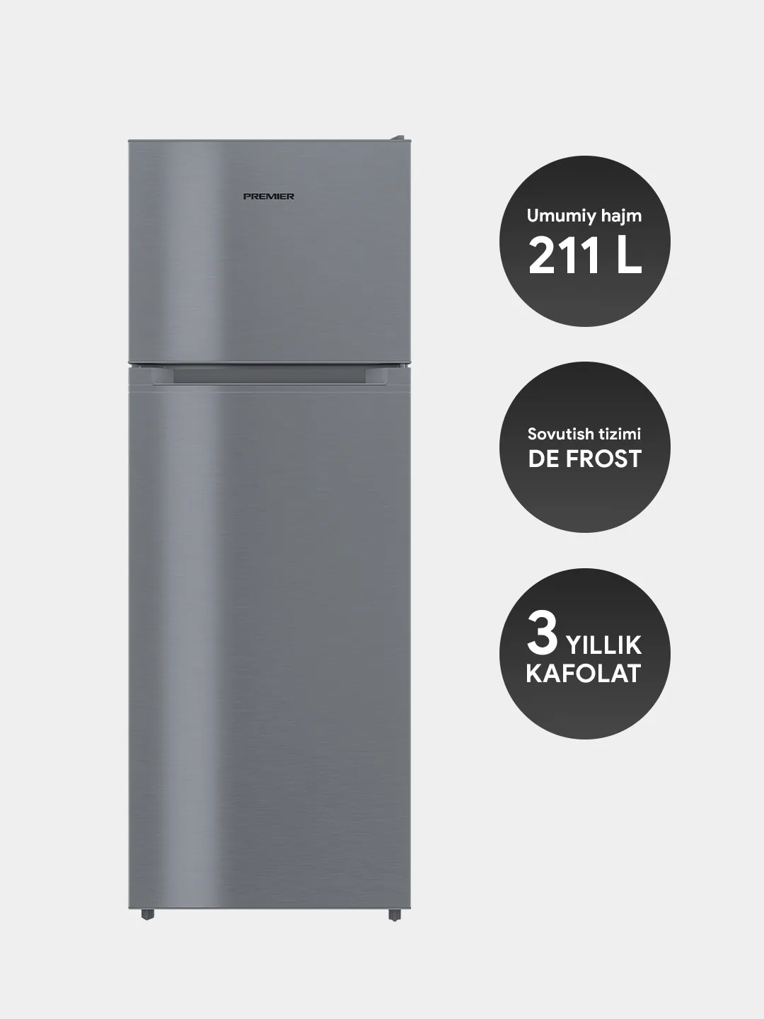 Muzlatgich Premier prm-211tfdf/i, inox