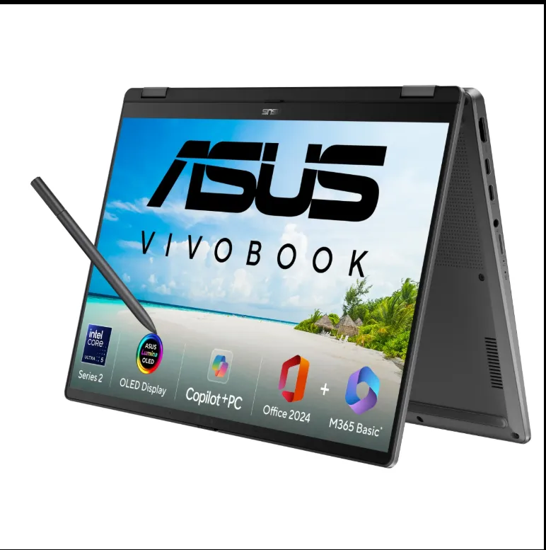 Noutbuk Asus VivoBook Flip 14 / Ultra 7-256V / 16 GB / SSD 1 TB / 14", kulrang
