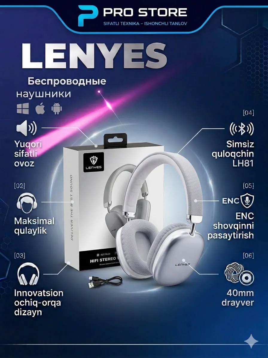 Quloqchinlar LENYES LH81, oq