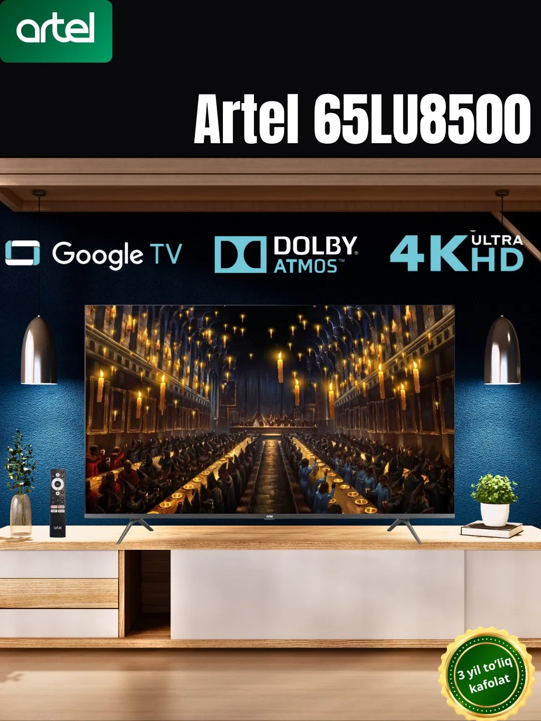 Televizor Artel A65LU8500, kulrang