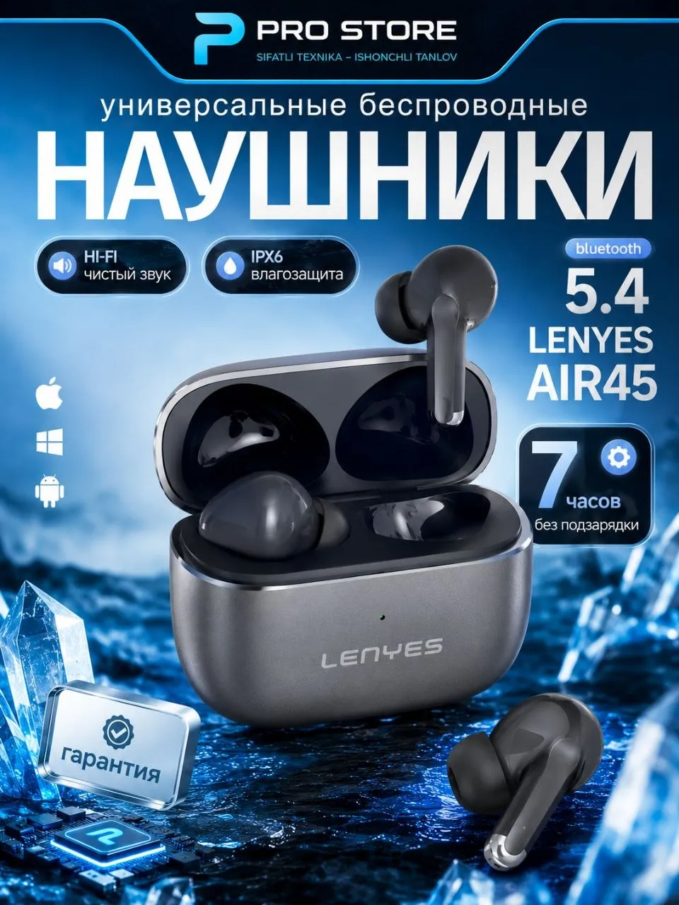 Quloqchinlar LENYES Air 45, Carbon Black