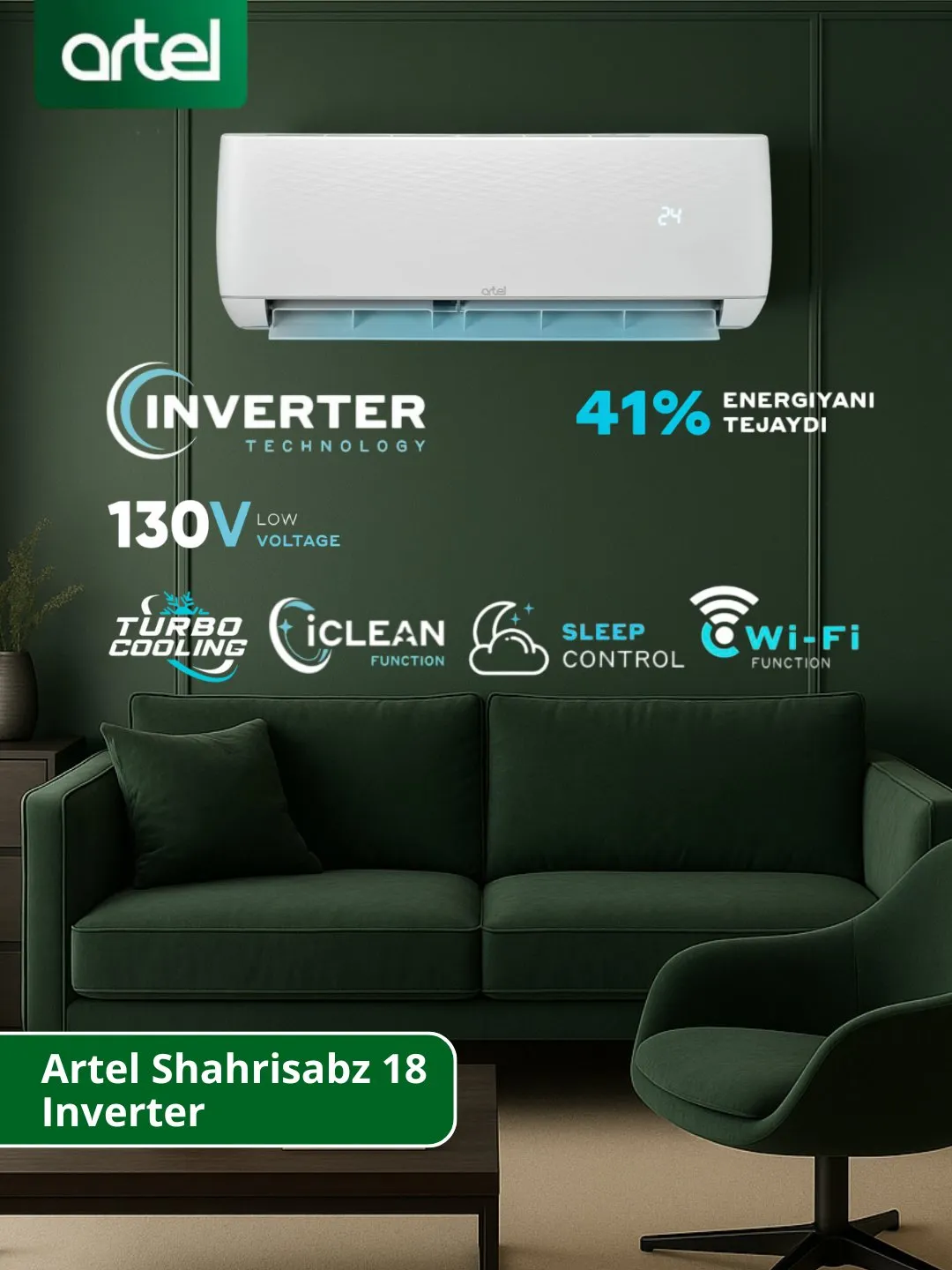 Konditsioner Artel Shahrisabz 18 HI-S Inverter, oq