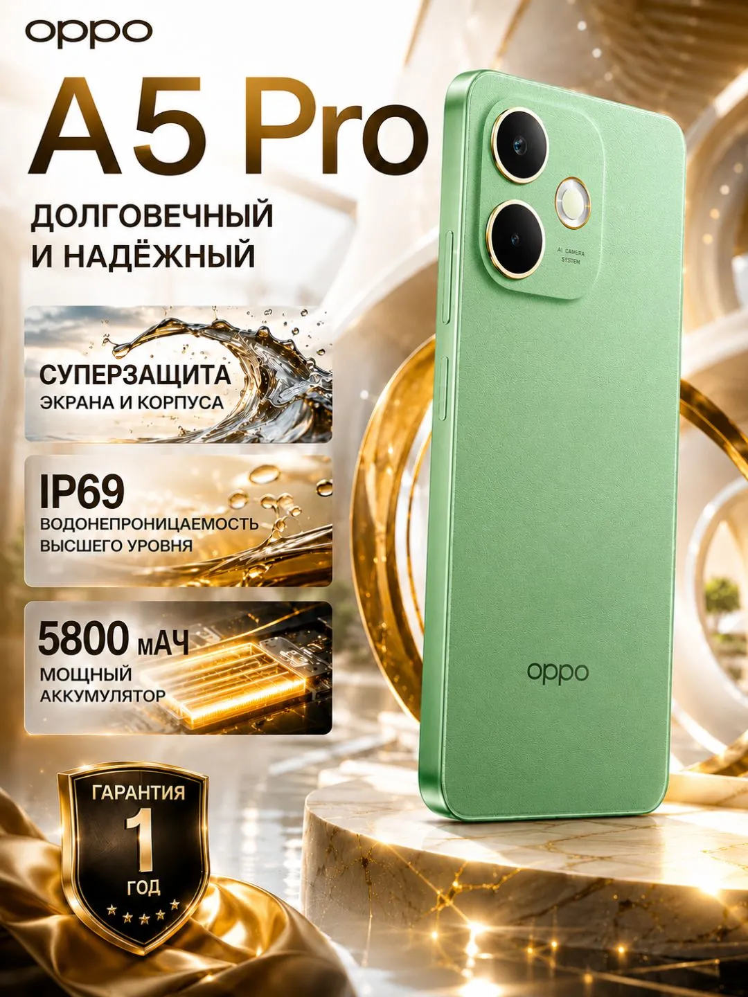Smartfon Oppo A5 Pro 5/256 GB, Green