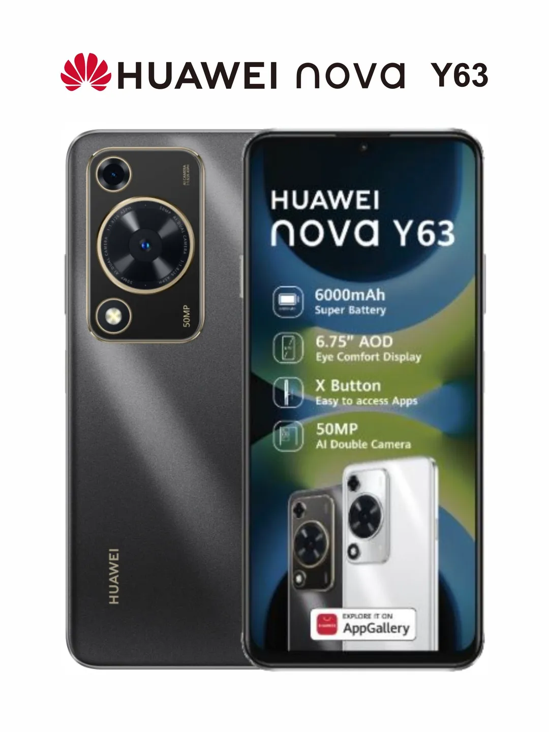 Smartfon Huawei Nova Y63 4/128 GB, qora