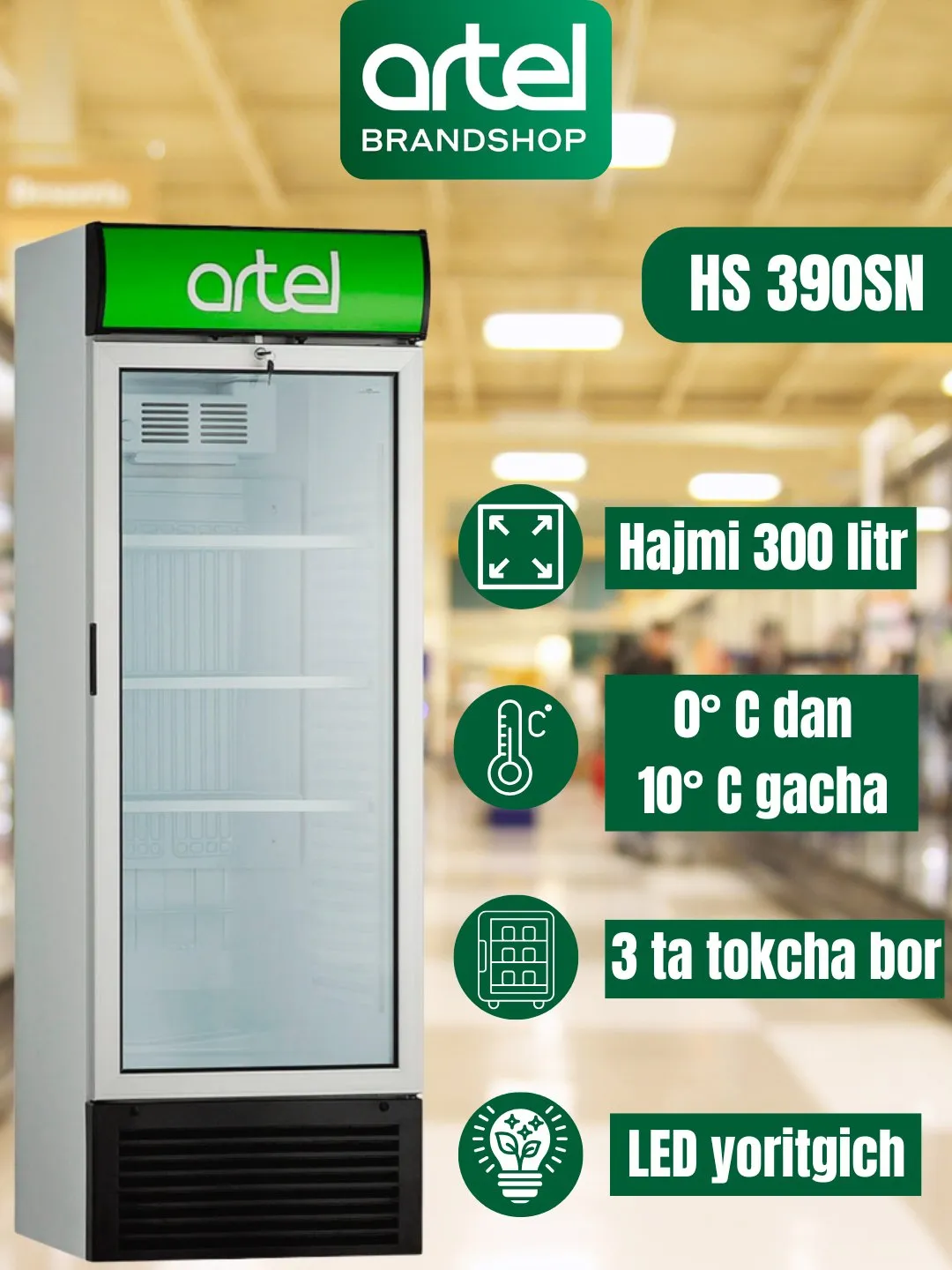 Muzlatgich Artel HS390SN, oq