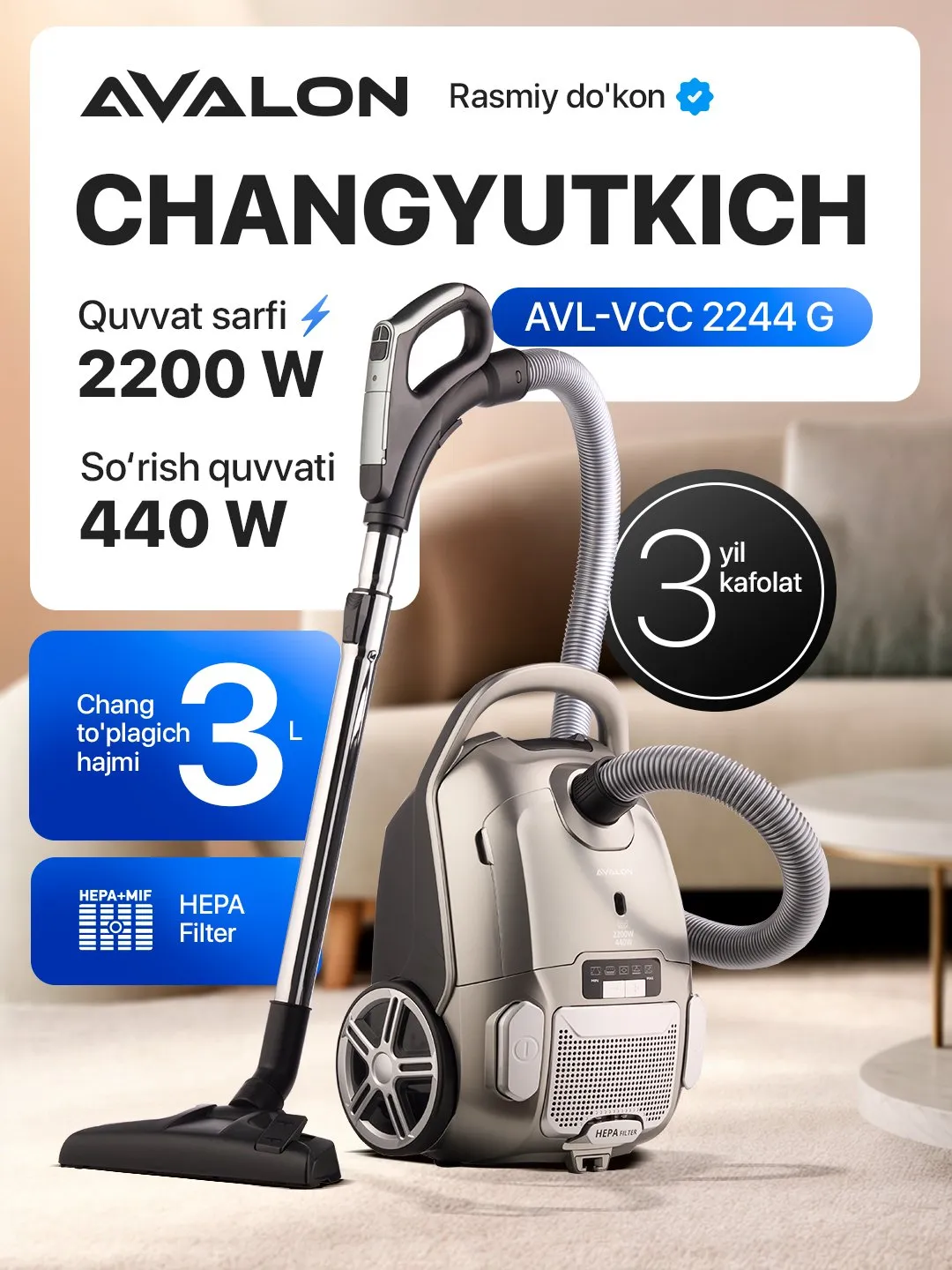 Changyutgich Avalon VCB-2244, kulrang