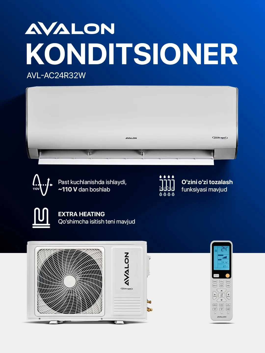 Konditsioner Avalon 24 RW Import Inverter, oq