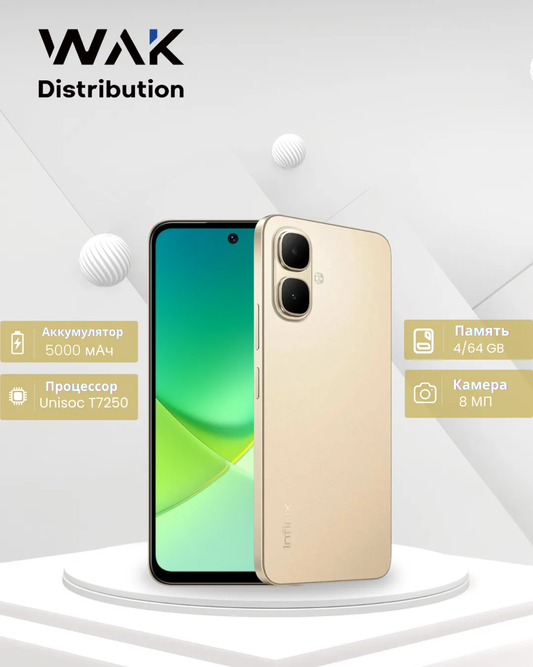 Smartfon Infinix SMART 10 4/64 GB, Twilight Gold