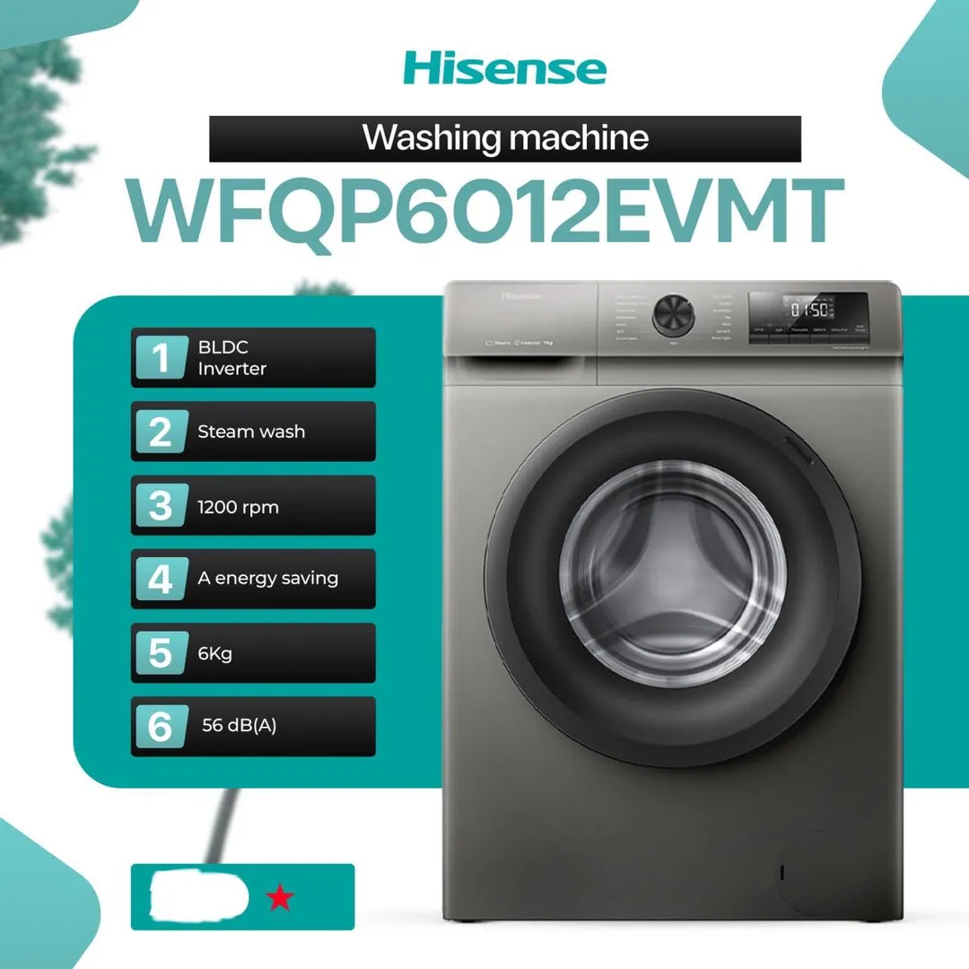 Kir yuvish mashinasi Hisense WFQP6012EVMT, kulrang