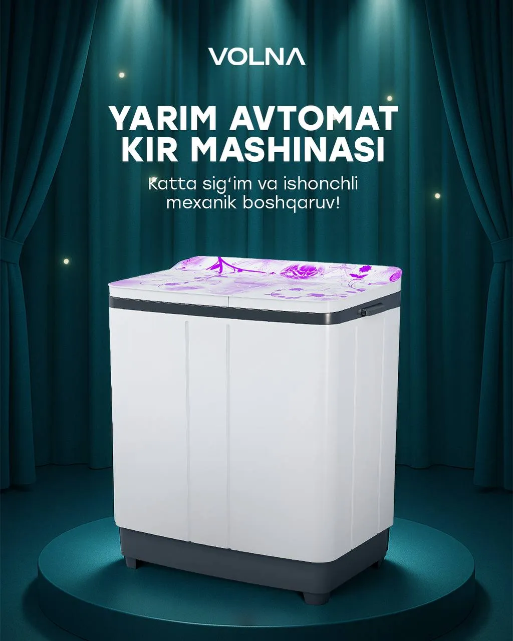 Kir yuvish mashinasi Volna XPB130 (13kg), oq