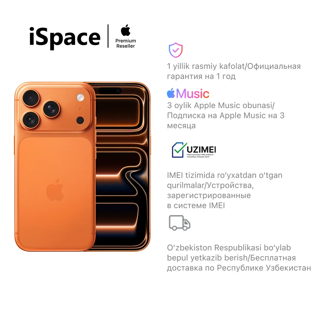 Smartfon Apple iPhone 17 Pro 256 GB (nanoSim eSim), oranjeviy