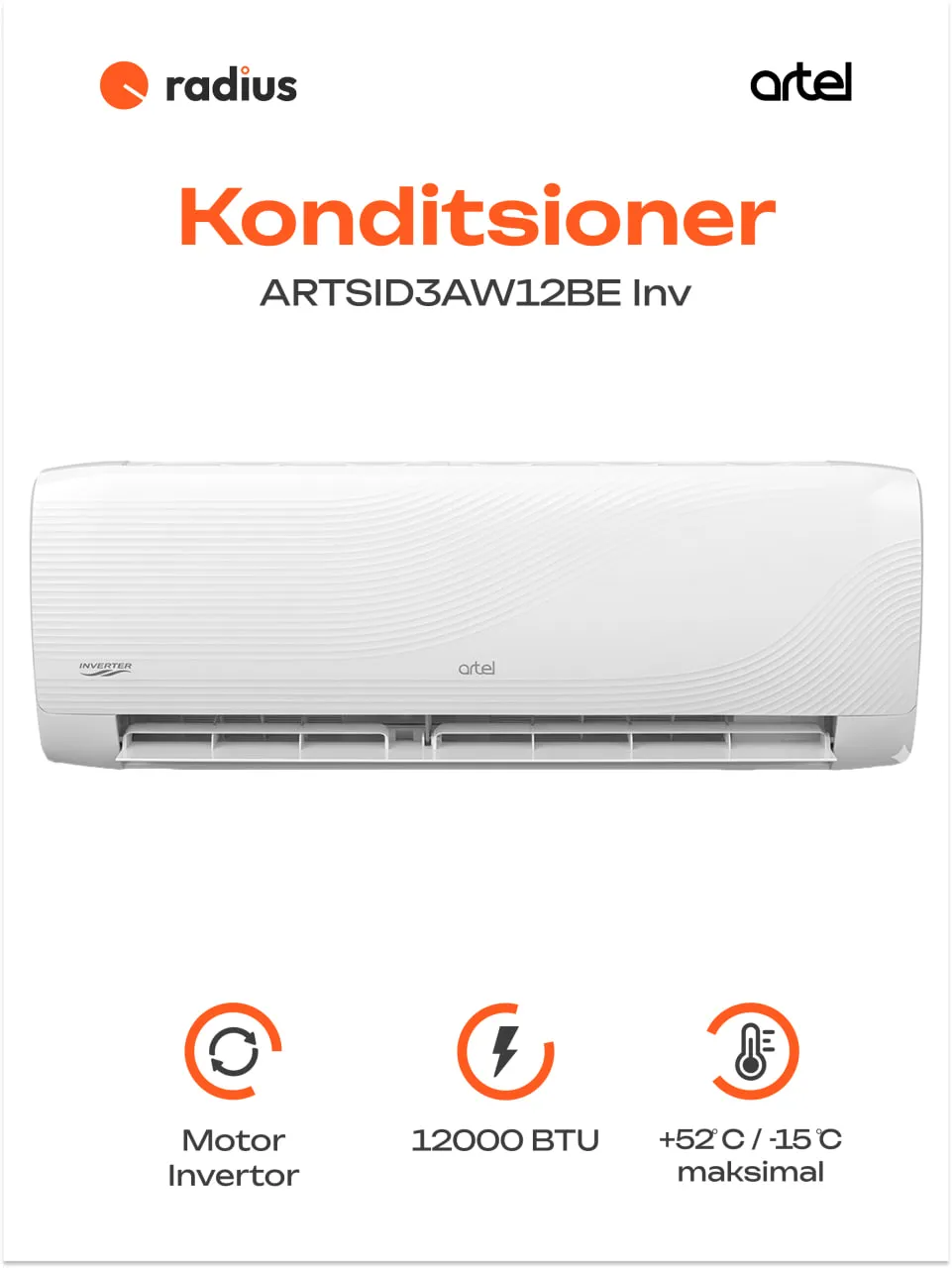 Konditsioner Artel ARTSID3AW12BE Everest Inv, oq