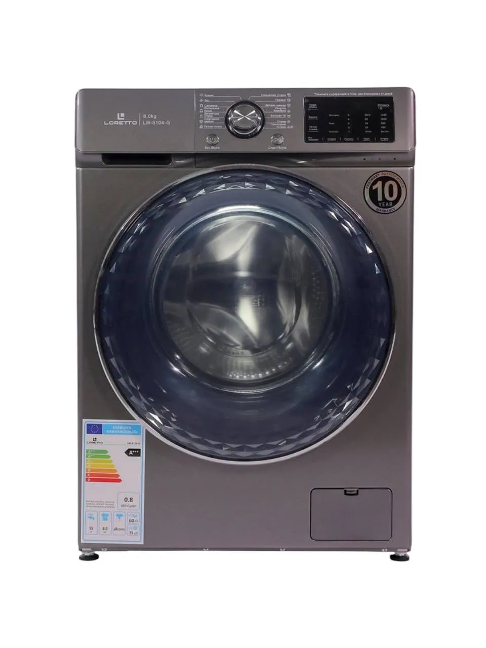Kir yuvish mashinasi Loretto LW-8104-G, temno-kulrang