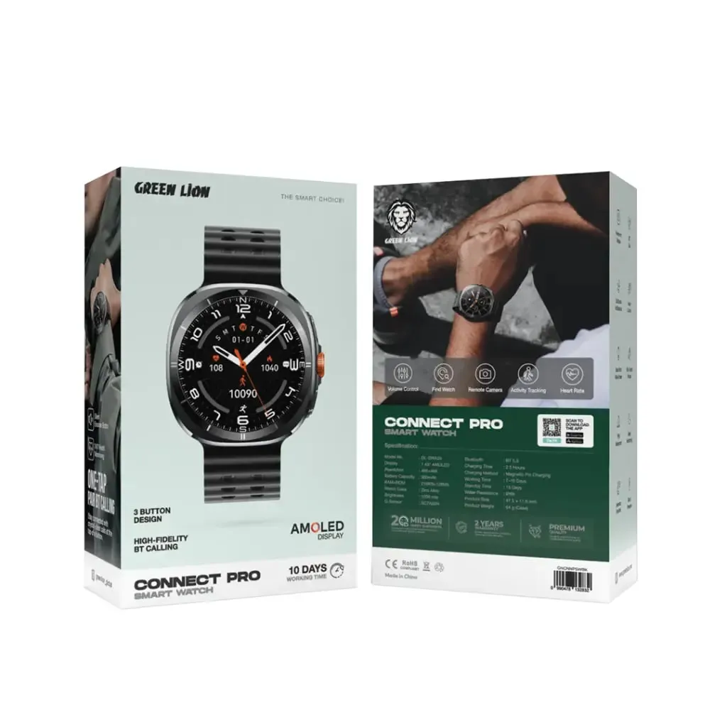 Aqlli soat Green Lion Connect Pro, qora