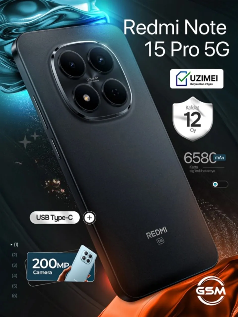 Smartfon Xiaomi Redmi Note 15 Pro+ 5G 12/512 GB, Mokko Korichneviy