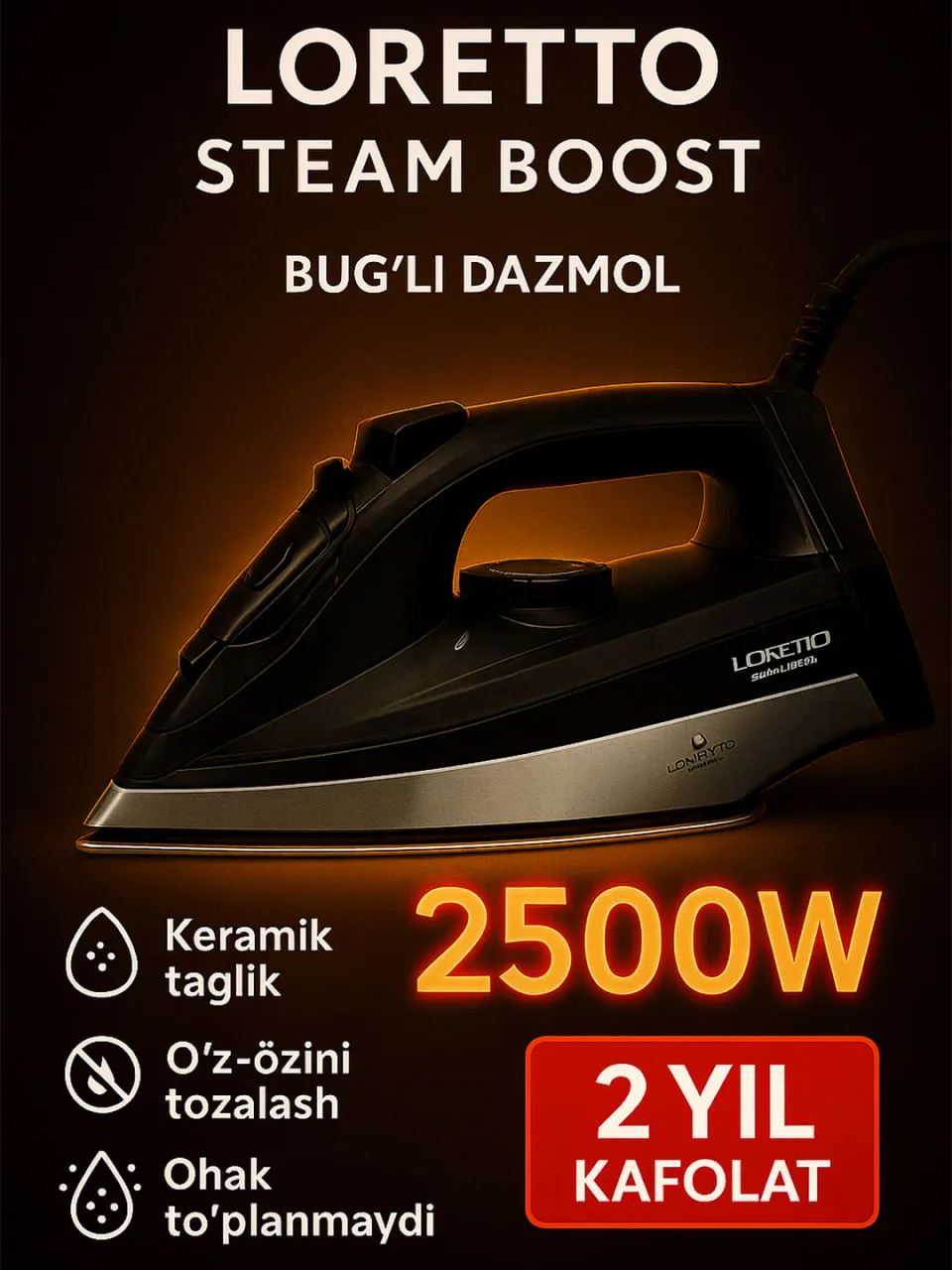 Dazmol Loretto Steam Boost, qora