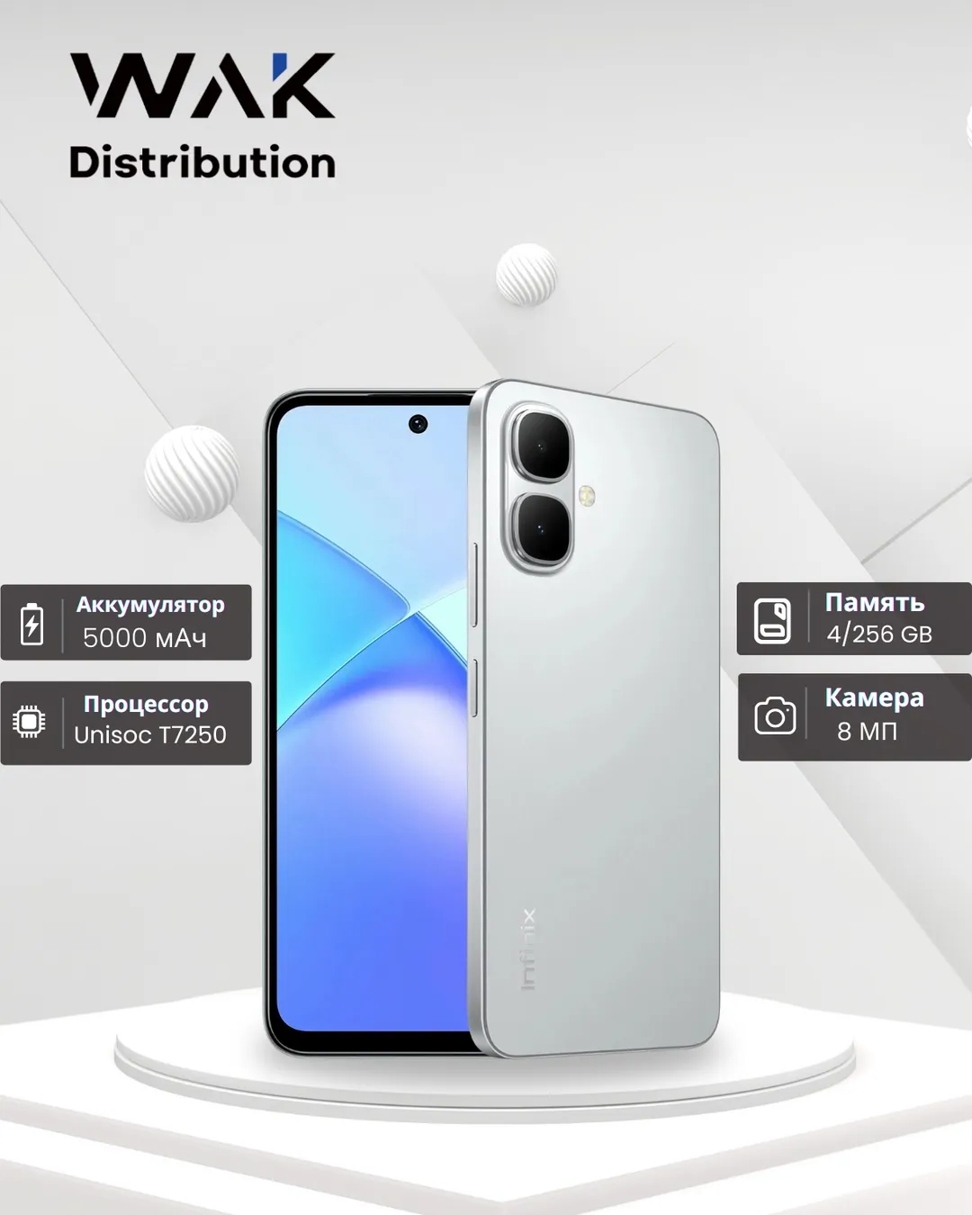 Smartfon Infinix SMART 10 4/256 GB, Titanium Silver