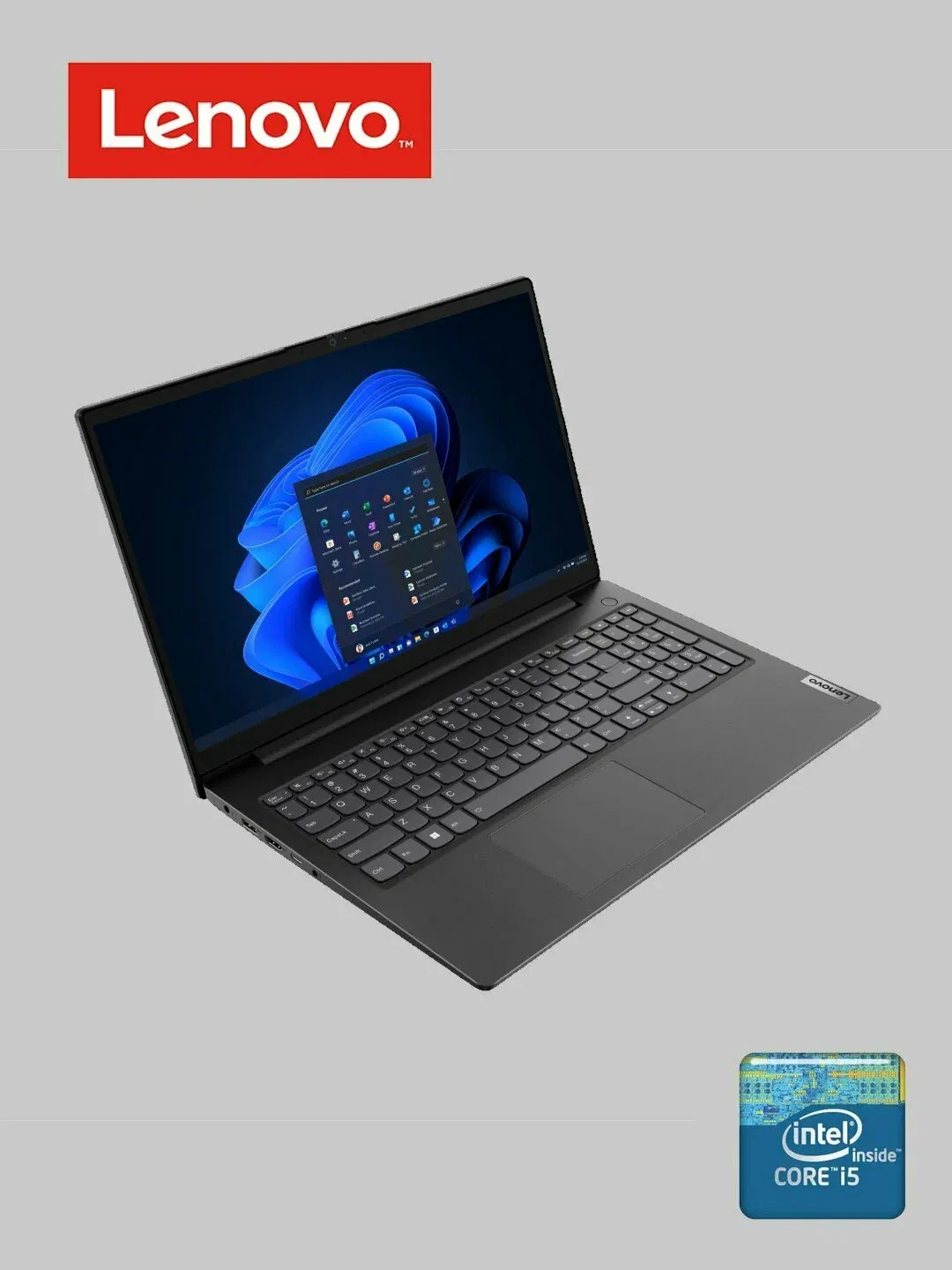 Noutbuk Lenovo V15 / i5-1135G7 / 4 GB / SSD 256 GB / 15.6", qora