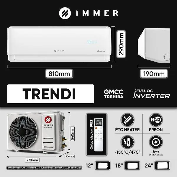 Konditsioner Immer Trendi 12 Inverter, oq