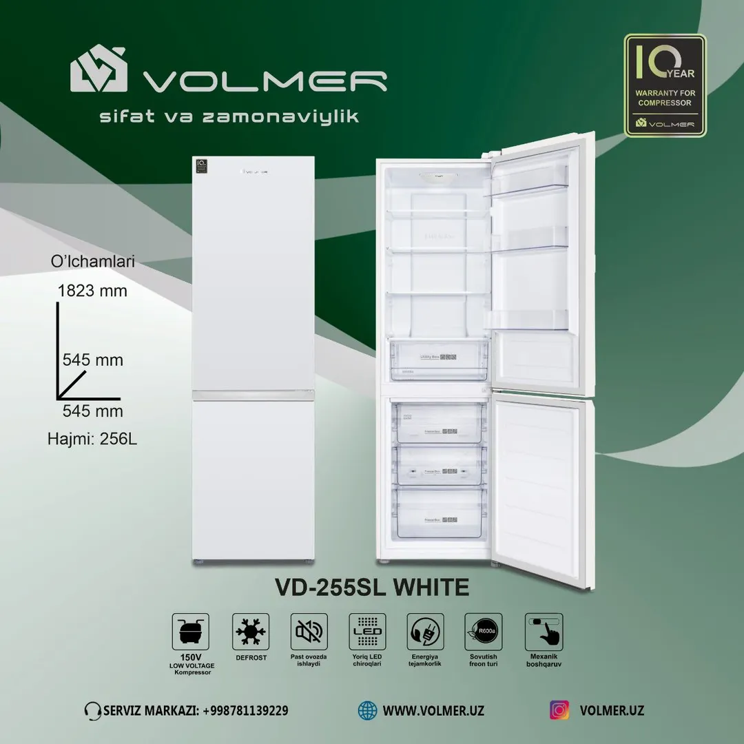 Muzlatgich Volmer VD-255SL, oq