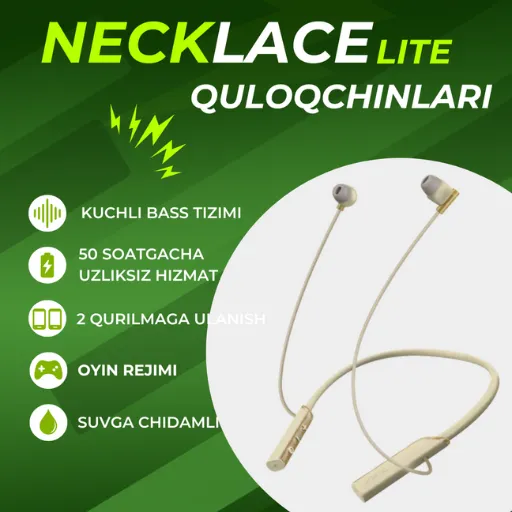 Provodnie quloqchinlar True Wireless Oraimo Necklace Lite OEB-311, zolotistiy