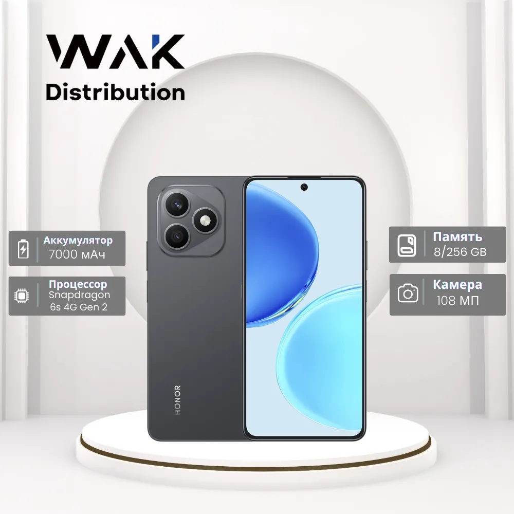 Smartfon Honor X8d 8/256 GB, Velvetoviy qora