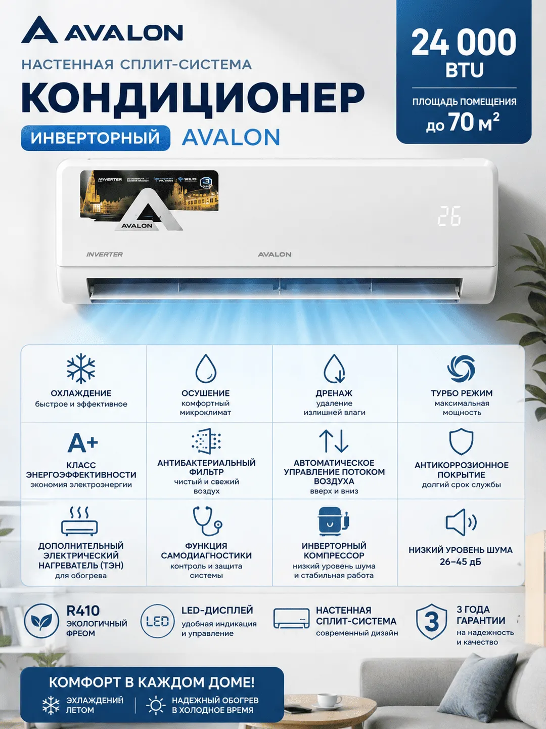 Konditsioner Avalon AVLSIQ3BW12BE, oq