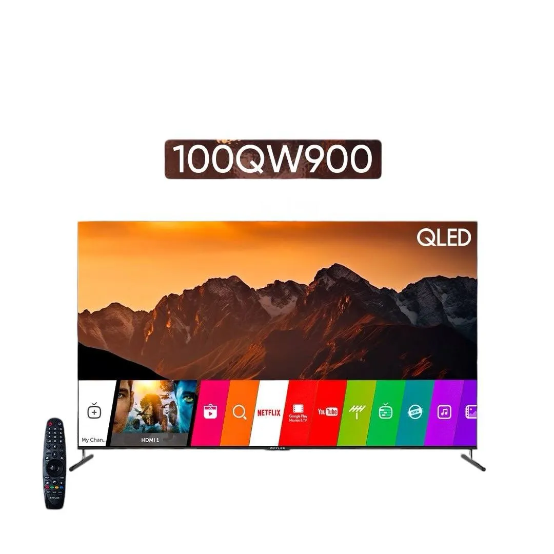 Televizor Ziffler 100QW900 QLED webOS 8K, Qora