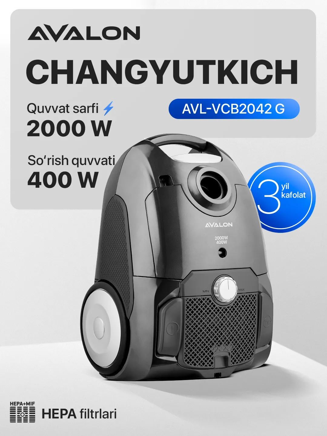 Changyutgich Avalon AVL-VCB2042, kulrang